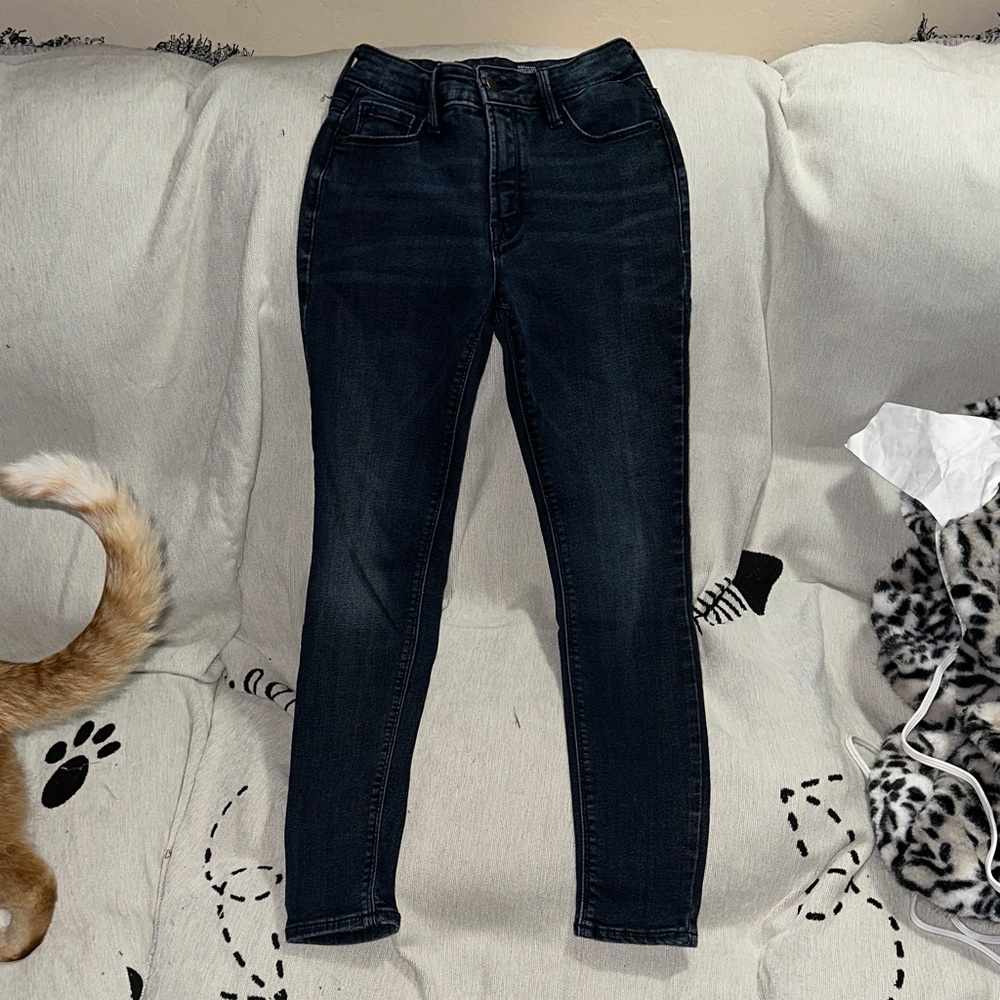Old navy rockstar super skinny high rise blue jeans with secret slim pocket